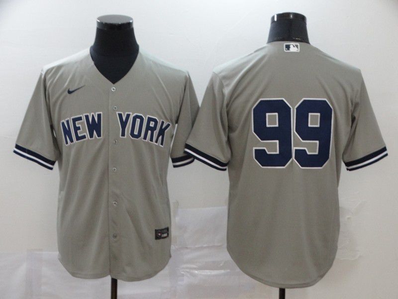 Men New York Yankees #99 No name Grey Nike Game MLB Jerseys->new york yankees->MLB Jersey
